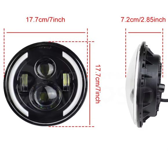 Лед Фара головного света 70W 7" дюймов (УАЗ, ВаЗ, Богдан, Эталон, Jeep) Лед Фара головного света 70W 7" дюймов (УАЗ, ВаЗ, Богдан, Эталон, Jeep)