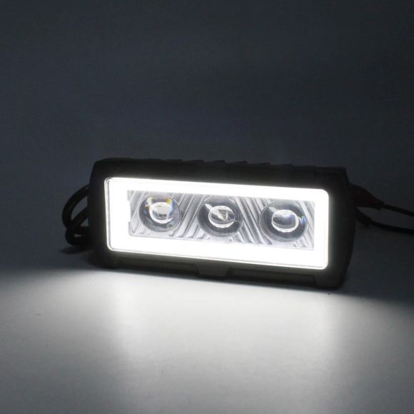 Лед фара 35 Вт. 10-32V з СТГ, 3 led лінзи + ДХО (жовтий і білий світ) Лед фара 35 Вт. 10-32V з СТГ, 3 led лінзи + ДХО (жовтий і білий світ)