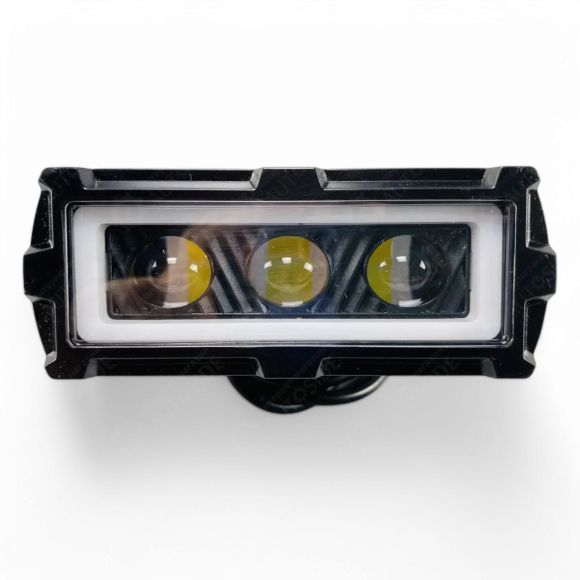 Лед фара 35 Вт. 10-32V з СТГ, 3 led лінзи + ДХО (жовтий і білий світ) Лед фара 35 Вт. 10-32V з СТГ, 3 led лінзи + ДХО (жовтий і білий світ)