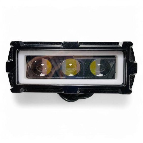 Лед фара 35 Вт. 10-32V з СТГ, 3 led лінзи + ДХО (жовтий і білий світ) Лед фара 35 Вт. 10-32V з СТГ, 3 led лінзи + ДХО (жовтий і білий світ)