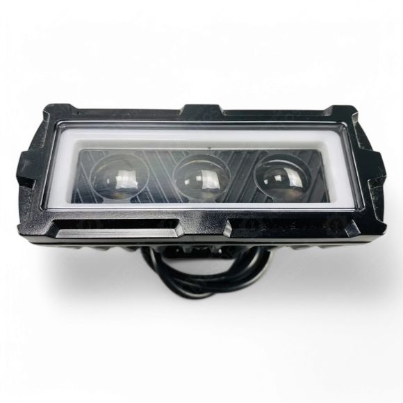 Лед фара 35 Вт. 10-32V з СТГ, 3 led лінзи + ДХО (жовтий і білий світ) Лед фара 35 Вт. 10-32V з СТГ, 3 led лінзи + ДХО (жовтий і білий світ)