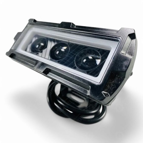 Лед фара 35 Вт. 10-32V з СТГ, 3 led лінзи + ДХО (жовтий і білий світ) Лед фара 35 Вт. 10-32V з СТГ, 3 led лінзи + ДХО (жовтий і білий світ)