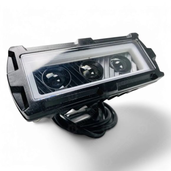 Лед фара 35 Вт. 10-32V з СТГ, 3 led лінзи + ДХО (жовтий і білий світ) Лед фара 35 Вт. 10-32V з СТГ, 3 led лінзи + ДХО (жовтий і білий світ)