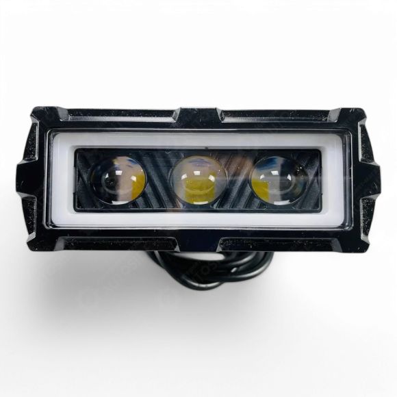 Лед фара 35 Вт. 10-32V з СТГ, 3 led лінзи + ДХО (жовтий і білий світ) Лед фара 35 Вт. 10-32V з СТГ, 3 led лінзи + ДХО (жовтий і білий світ)