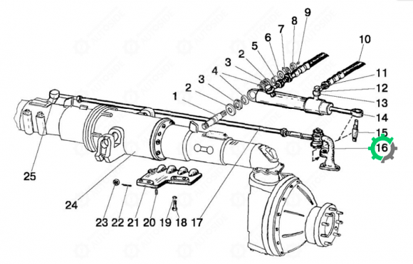 Важіль лівий рульової МТЗ-82 з ГОРу (72-2308075-01)