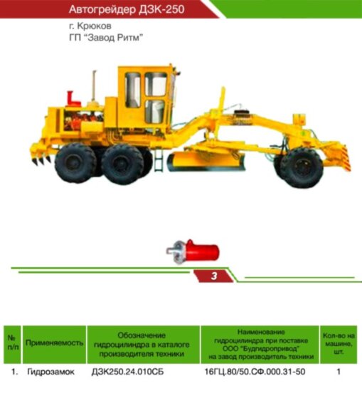 Гідроциліндр гідрозамок ДЗК-250 | ГЦ 80-50-50 | ГЦ16.80/50.СФ.000.31-50 | ДЗК250.24.010 СБ
