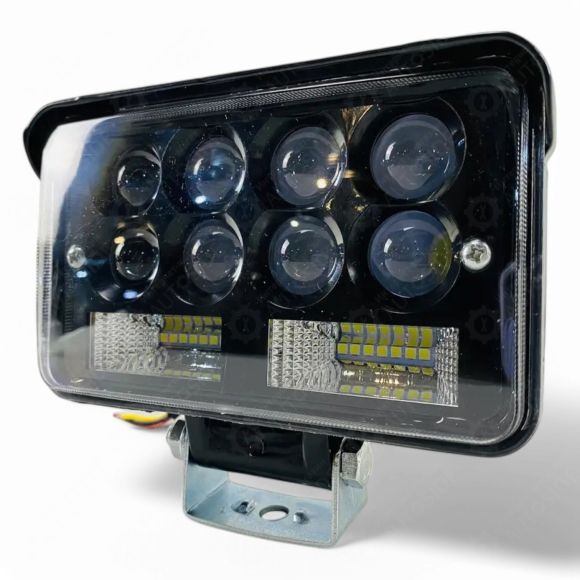 Лед светодиодная фара 66Вт 9-80V (дальний+ближний) IP67, 155х110х55мм